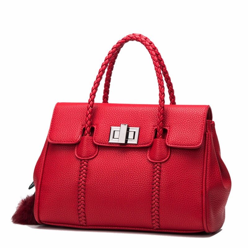 Leather handbags lychee pattern handbag 0 Manwatstore