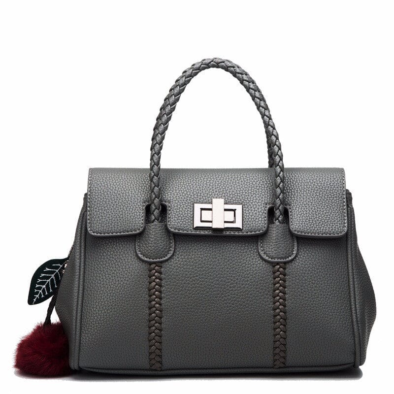 Leather handbags lychee pattern handbag 0 Manwatstore