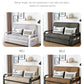 Living room dual-purpose retractable fabric sofa bed foldable multi-functional solid wood combination single bed set Manwatstore