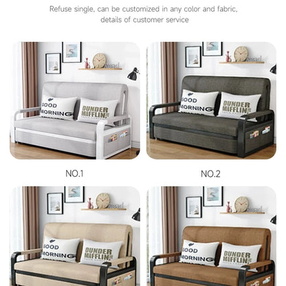 Living room dual-purpose retractable fabric sofa bed foldable multi-functional solid wood combination single bed set Manwatstore