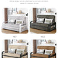 Living room dual-purpose retractable fabric sofa bed foldable multi-functional solid wood combination single bed set Manwatstore