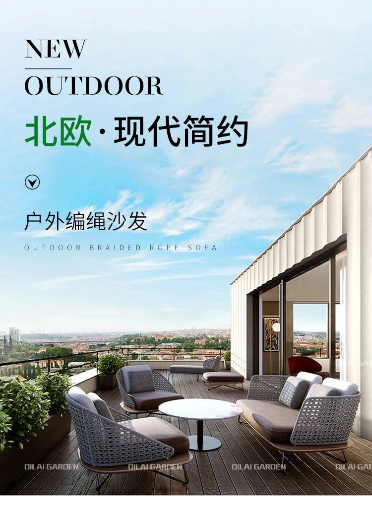 Lounge Terrace Sofa 3 Person Balcony Outdoor Sofa Garden Single Muebles De Jardin De Exterior Outdoor Patio Furniture Manwatstore