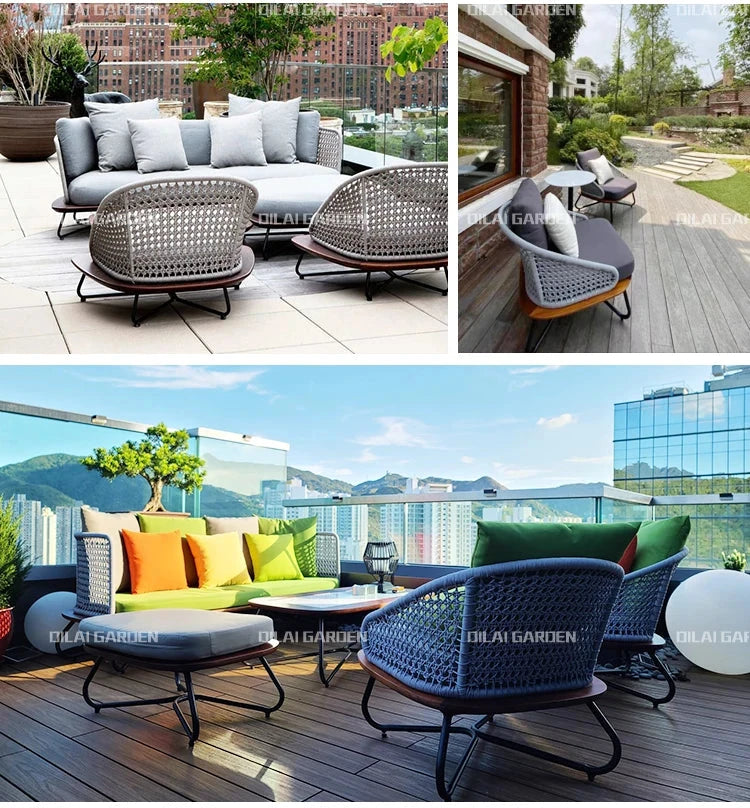 Lounge Terrace Sofa 3 Person Balcony Outdoor Sofa Garden Single Muebles De Jardin De Exterior Outdoor Patio Furniture Manwatstore
