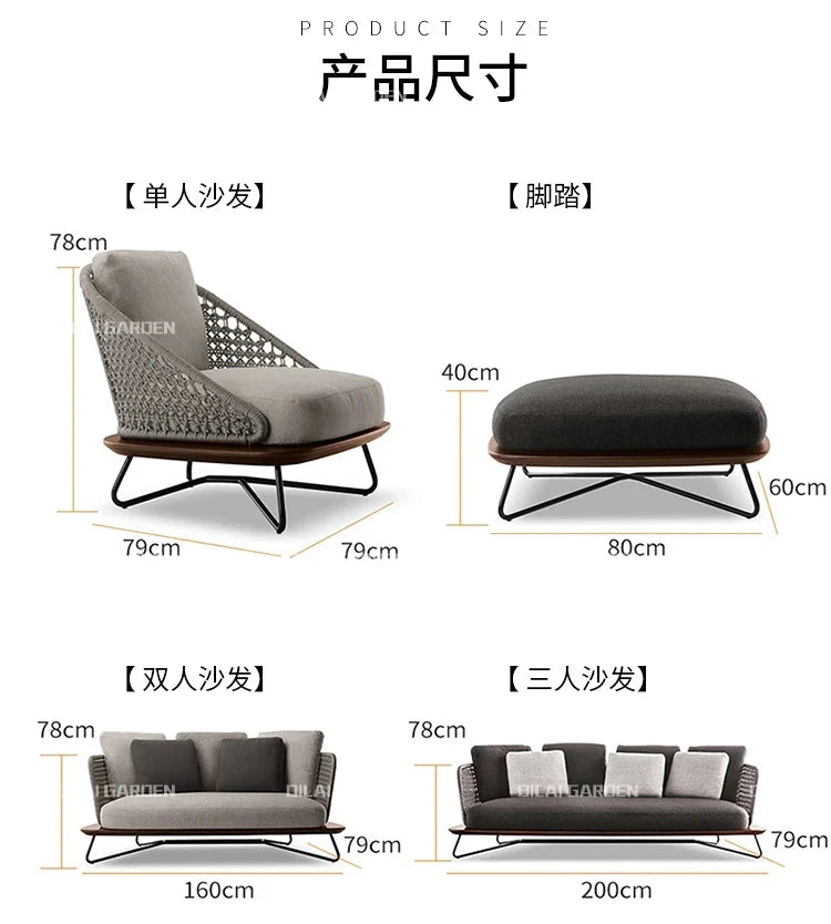 Lounge Terrace Sofa 3 Person Balcony Outdoor Sofa Garden Single Muebles De Jardin De Exterior Outdoor Patio Furniture Manwatstore
