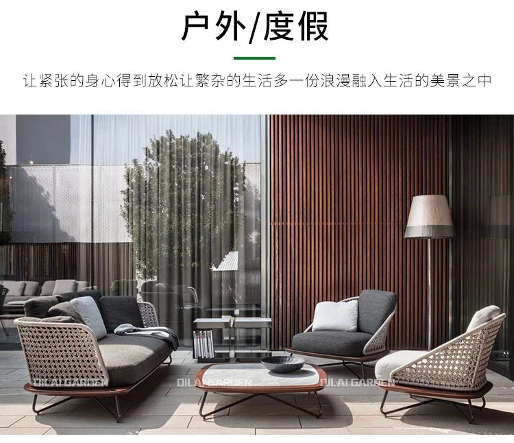 Lounge Terrace Sofa 3 Person Balcony Outdoor Sofa Garden Single Muebles De Jardin De Exterior Outdoor Patio Furniture Manwatstore