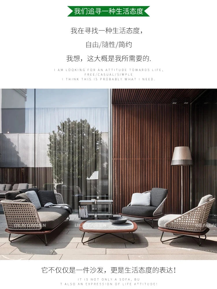 Lounge Terrace Sofa 3 Person Balcony Outdoor Sofa Garden Single Muebles De Jardin De Exterior Outdoor Patio Furniture Manwatstore