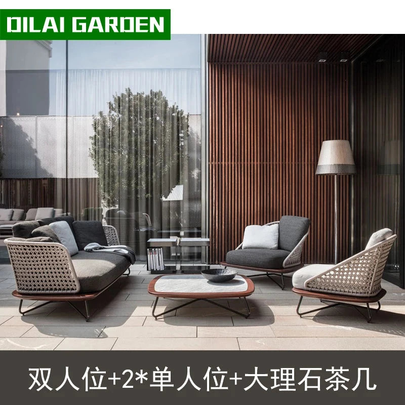Lounge Terrace Sofa 3 Person Balcony Outdoor Sofa Garden Single Muebles De Jardin De Exterior Outdoor Patio Furniture Manwatstore