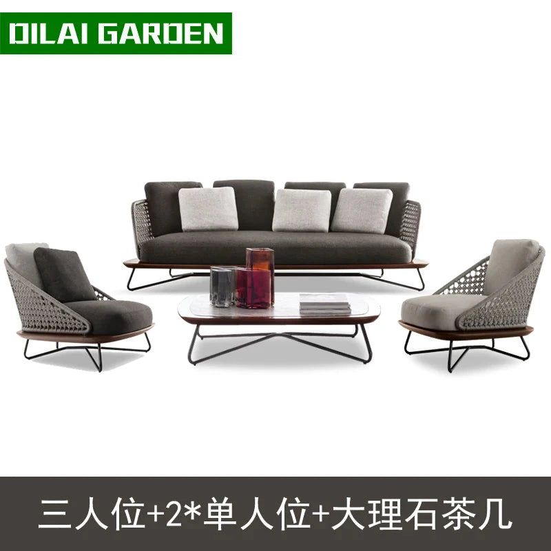 Lounge Terrace Sofa 3 Person Balcony Outdoor Sofa Garden Single Muebles De Jardin De Exterior Outdoor Patio Furniture Manwatstore