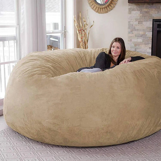 Luxurious Giant 7ft Bean Bag Chair with Microsuede Cover - Ultra Soft, No Filling, Washable Large Bean Bag Sofa for Adult Manwatstore
