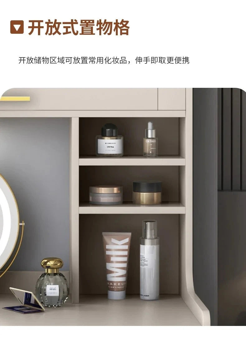 Luxury Bay Window Dressing Table Balcony Makeup Table Simple Small Apartment Bedroom Dressing Table Storage Bedroom Furniture Manwatstore