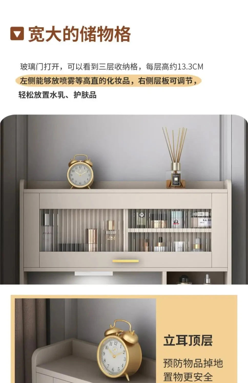 Luxury Bay Window Dressing Table Balcony Makeup Table Simple Small Apartment Bedroom Dressing Table Storage Bedroom Furniture Manwatstore