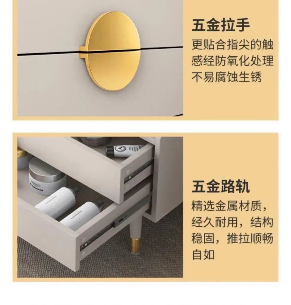 Luxury Bay Window Dressing Table Balcony Makeup Table Simple Small Apartment Bedroom Dressing Table Storage Bedroom Furniture Manwatstore