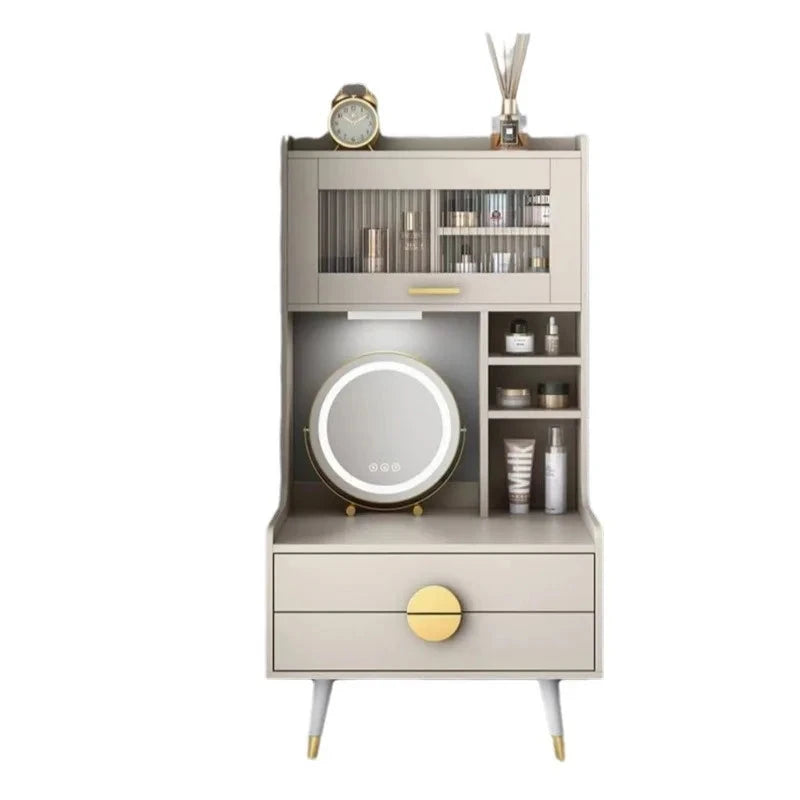 Luxury Bay Window Dressing Table Balcony Makeup Table Simple Small Apartment Bedroom Dressing Table Storage Bedroom Furniture Manwatstore