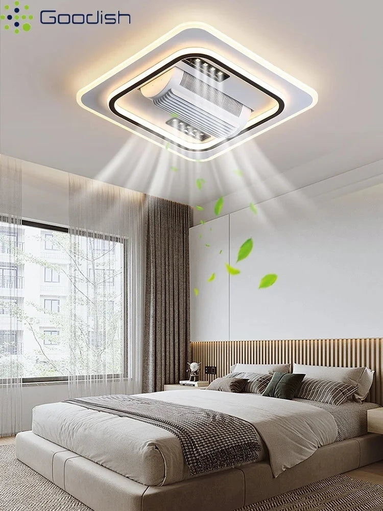 Luxury Bladeless Smart Ceiling Fan with Ambient LED Lighting Manwatstore