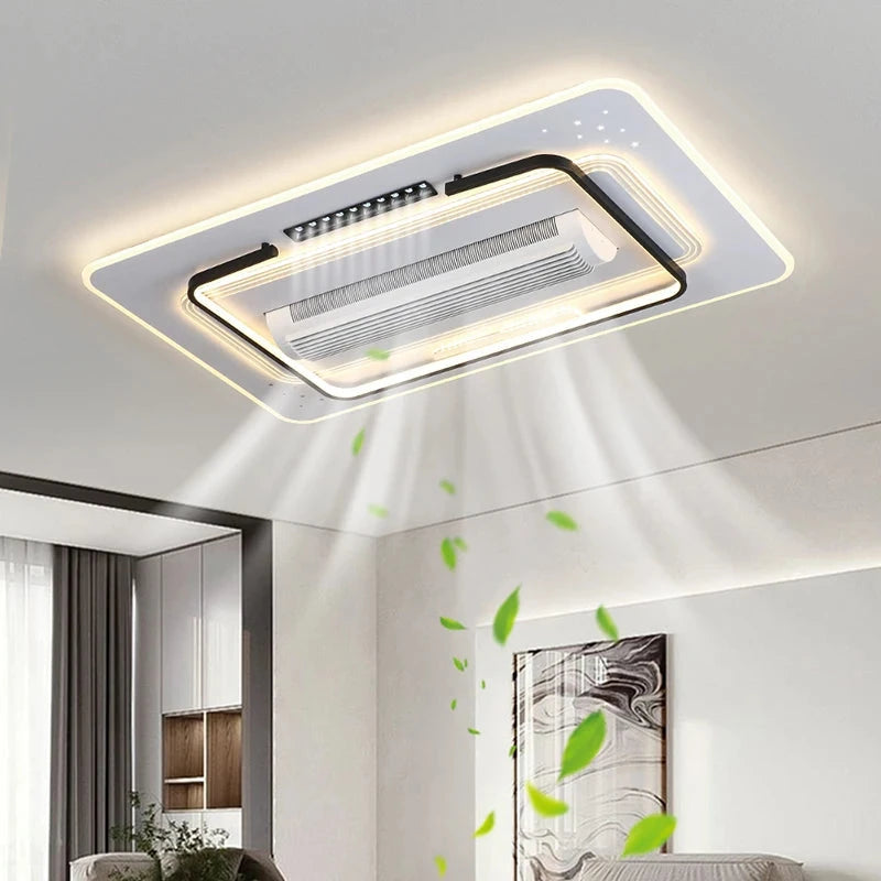 Luxury Bladeless Smart Ceiling Fan with Ambient LED Lighting Manwatstore