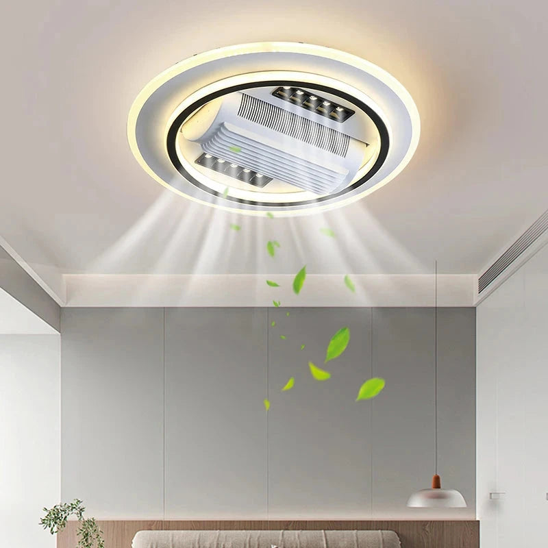 Luxury Bladeless Smart Ceiling Fan with Ambient LED Lighting Manwatstore