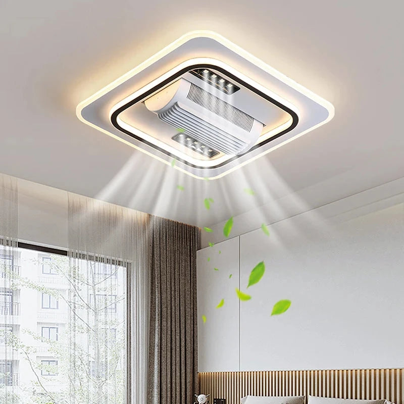 Luxury Bladeless Smart Ceiling Fan with Ambient LED Lighting Manwatstore