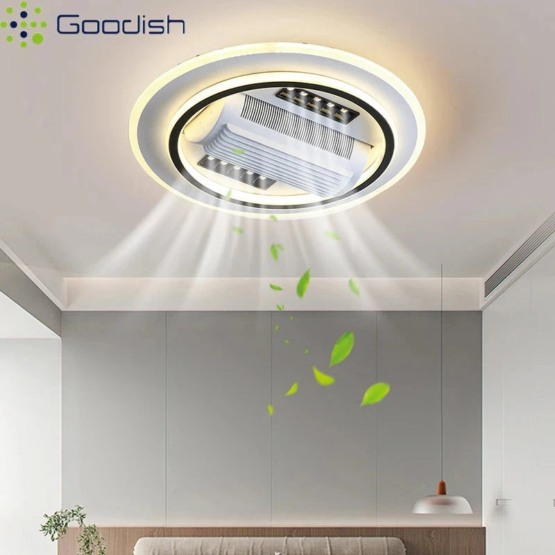 Luxury Bladeless Smart Ceiling Fan with Ambient LED Lighting Manwatstore
