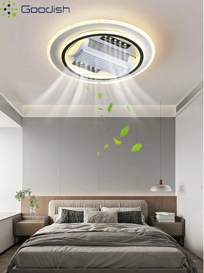 Luxury Bladeless Smart Ceiling Fan with Ambient LED Lighting Manwatstore