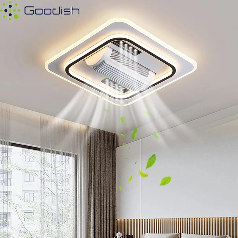 Luxury Bladeless Smart Ceiling Fan with Ambient LED Lighting Manwatstore