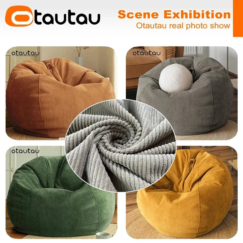 Luxury Corduroy Bean Bag Sofa Manwatstore