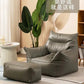 Luxury Leather Recliner Bean Bag Chair - Single Person Lazy Sofa for Living Room, Bedroom, or Balcony - Compact Lounger for Relaxing and Sleeping Manwatstore