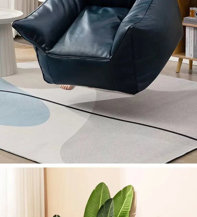 Luxury Leather Recliner Bean Bag Chair - Single Person Lazy Sofa for Living Room, Bedroom, or Balcony - Compact Lounger for Relaxing and Sleeping Manwatstore