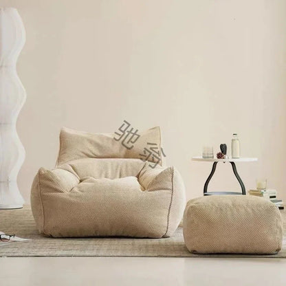 Luxury Leather Single-Person Bean Bag Sofa for Living Room, Bedroom, and Balcony – Comfortable Recliner &amp; Sleep Chair Bean Bag Chair Manwatstore