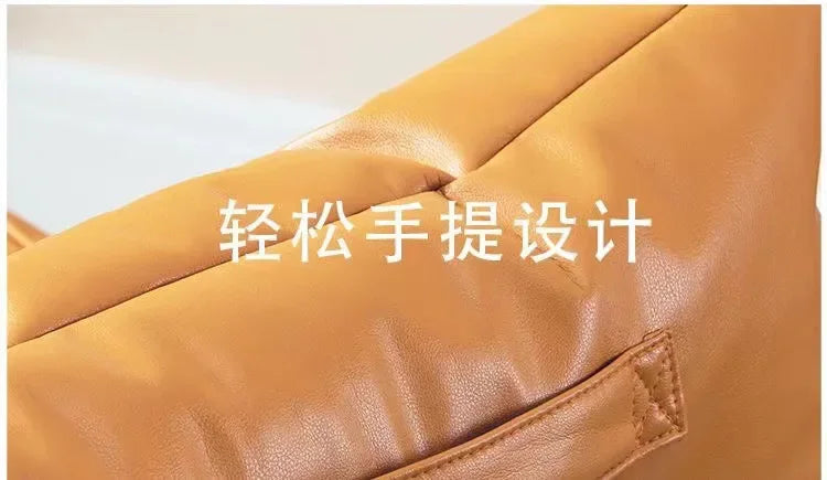 Luxury Leather Single-Person Bean Bag Sofa for Living Room, Bedroom, and Balcony – Comfortable Recliner &amp; Sleep Chair Bean Bag Chair Manwatstore