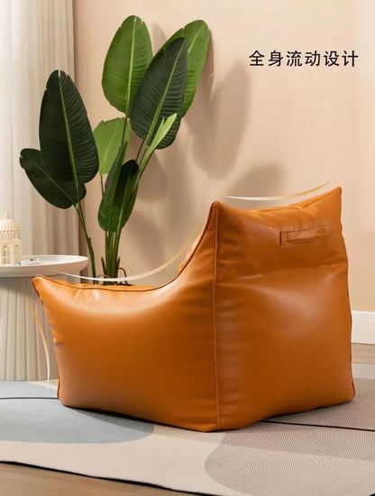 Luxury Leather Single-Person Bean Bag Sofa for Living Room, Bedroom, and Balcony – Comfortable Recliner &amp; Sleep Chair Bean Bag Chair Manwatstore