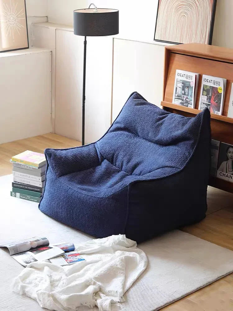 Luxury Leather Single-Person Bean Bag Sofa for Living Room, Bedroom, and Balcony – Comfortable Recliner &amp; Sleep Chair Bean Bag Chair Manwatstore