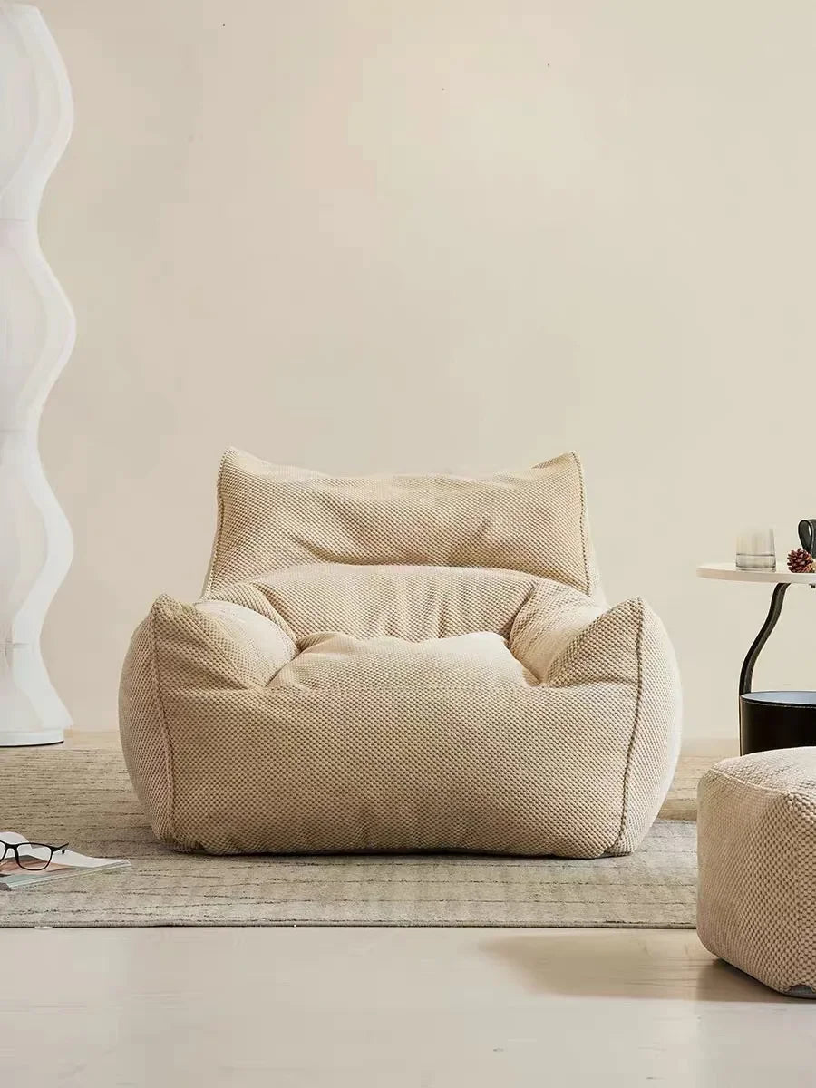 Luxury Leather Single-Person Bean Bag Sofa for Living Room, Bedroom, and Balcony – Comfortable Recliner &amp; Sleep Chair Bean Bag Chair Manwatstore