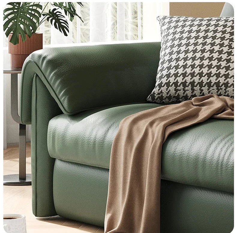 Luxury Leather Sofa Bed – Made-to-Order with Storage Manwatstore