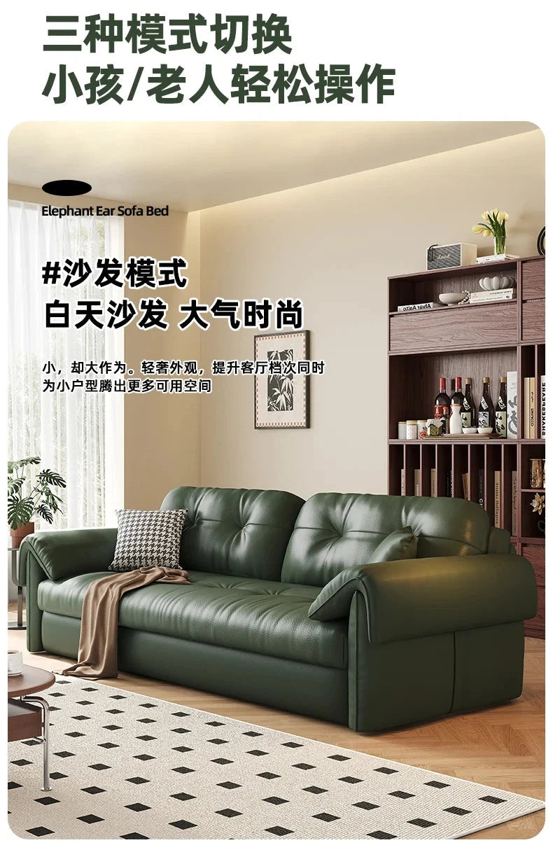 Luxury Leather Sofa Bed – Made-to-Order with Storage Manwatstore