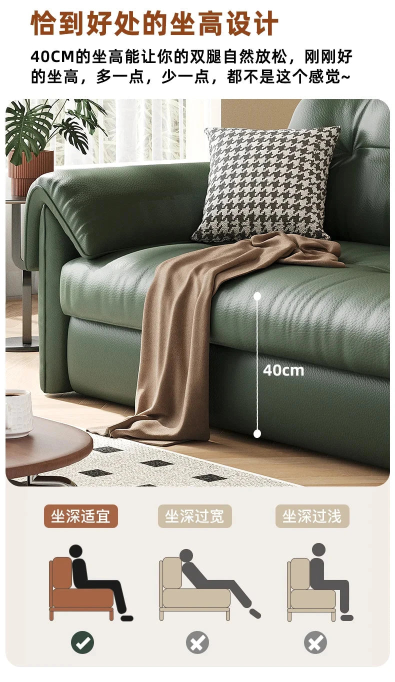 Luxury Leather Sofa Bed – Made-to-Order with Storage Manwatstore