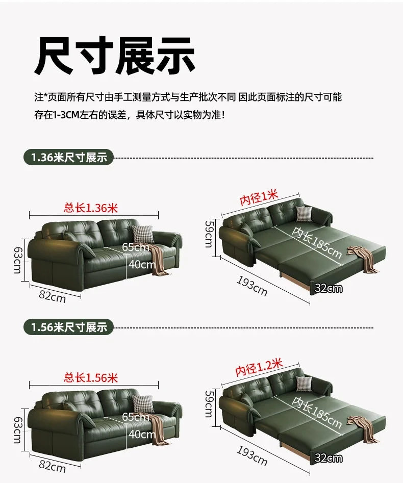 Luxury Leather Sofa Bed – Made-to-Order with Storage Manwatstore