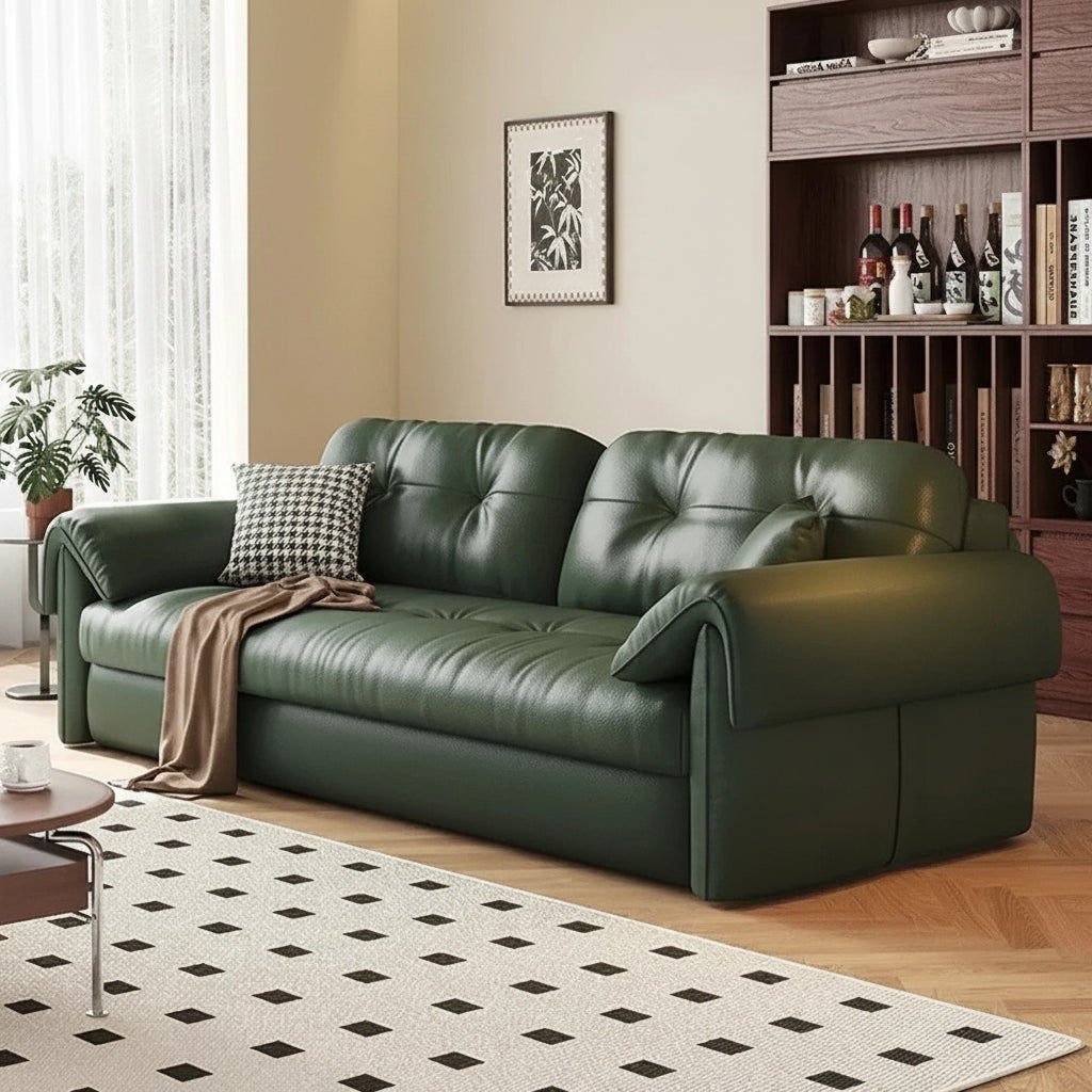 Luxury Leather Sofa Bed – Made-to-Order with Storage Manwatstore