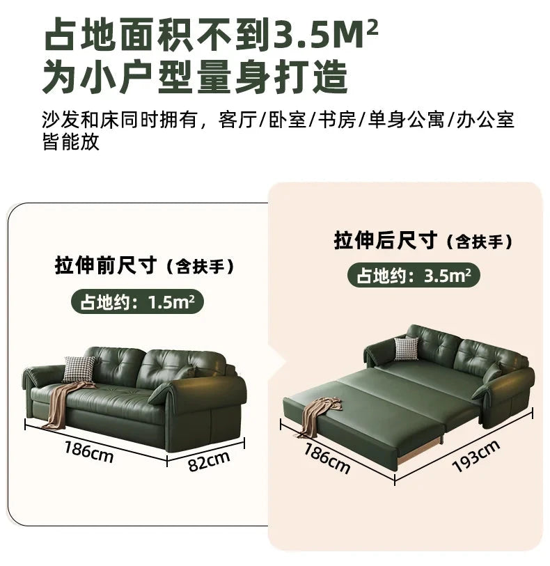 Luxury Leather Sofa Bed – Made-to-Order with Storage Manwatstore