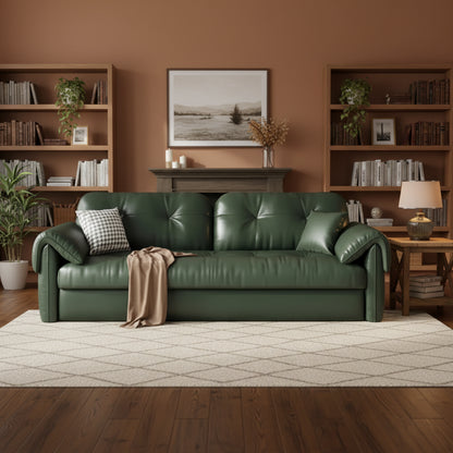 Luxury Leather Sofa Bed – Made-to-Order with Storage Manwatstore