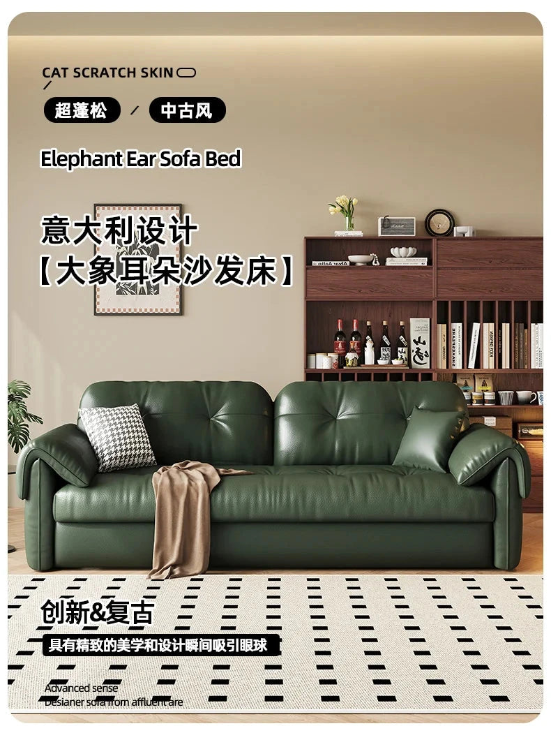 Luxury Leather Sofa Bed – Made-to-Order with Storage Manwatstore