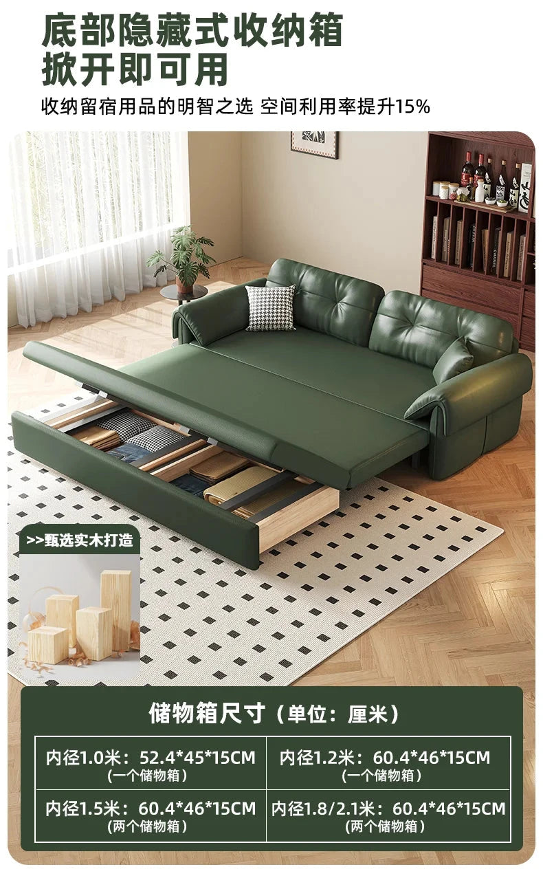 Luxury Leather Sofa Bed – Made-to-Order with Storage Manwatstore