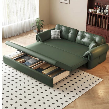 Luxury Leather Sofa Bed – Made-to-Order with Storage Manwatstore