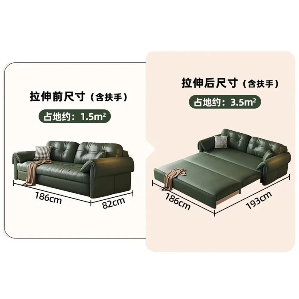 Luxury Leather Sofa Bed – Made-to-Order with Storage Manwatstore