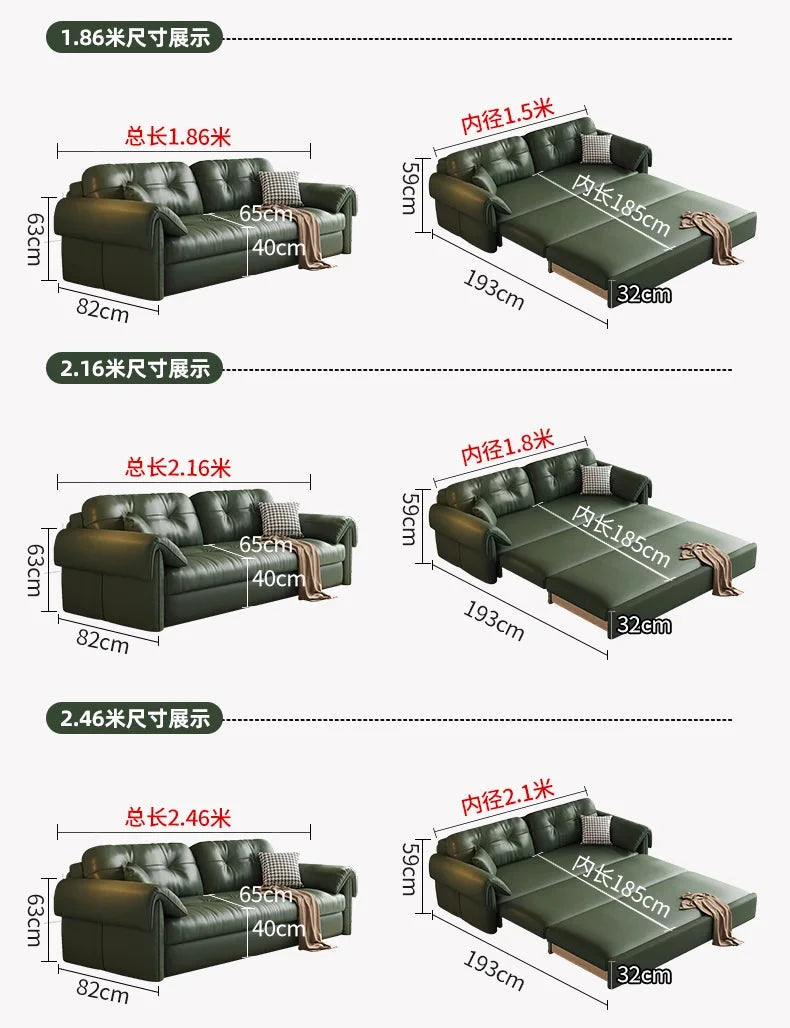 Luxury Leather Sofa Bed – Made-to-Order with Storage Manwatstore