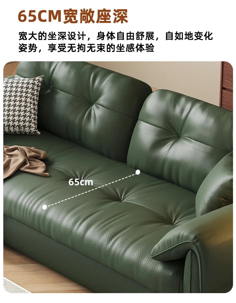 Luxury Leather Sofa Bed – Made-to-Order with Storage Manwatstore
