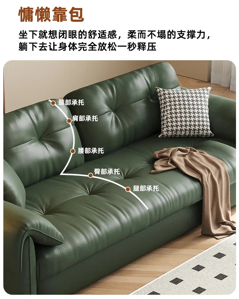 Luxury Leather Sofa Bed – Made-to-Order with Storage Manwatstore