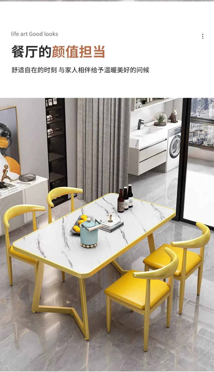 Luxury Modern Dining Table Rectangle Nordic Living Room Dining Table European Style Mesas De Comedor Garden Furniture Sets Manwatstore