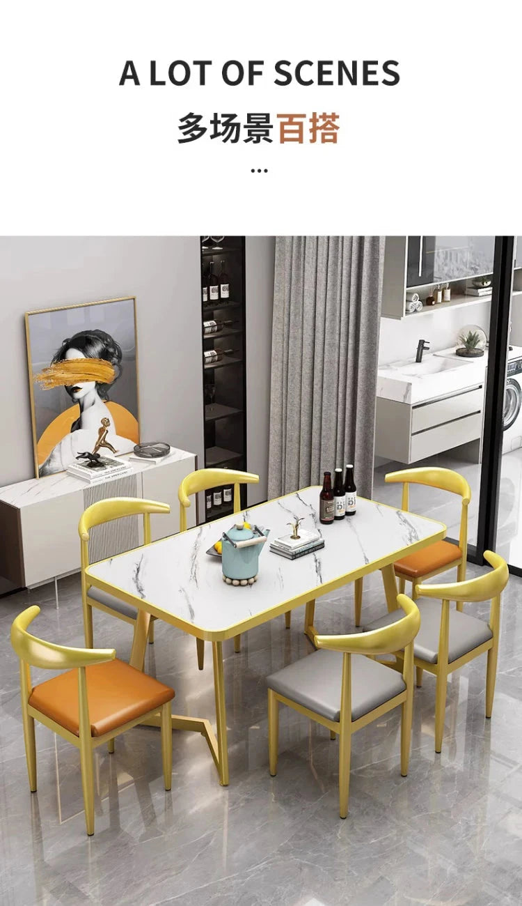 Luxury Modern Dining Table Rectangle Nordic Living Room Dining Table European Style Mesas De Comedor Garden Furniture Sets Manwatstore