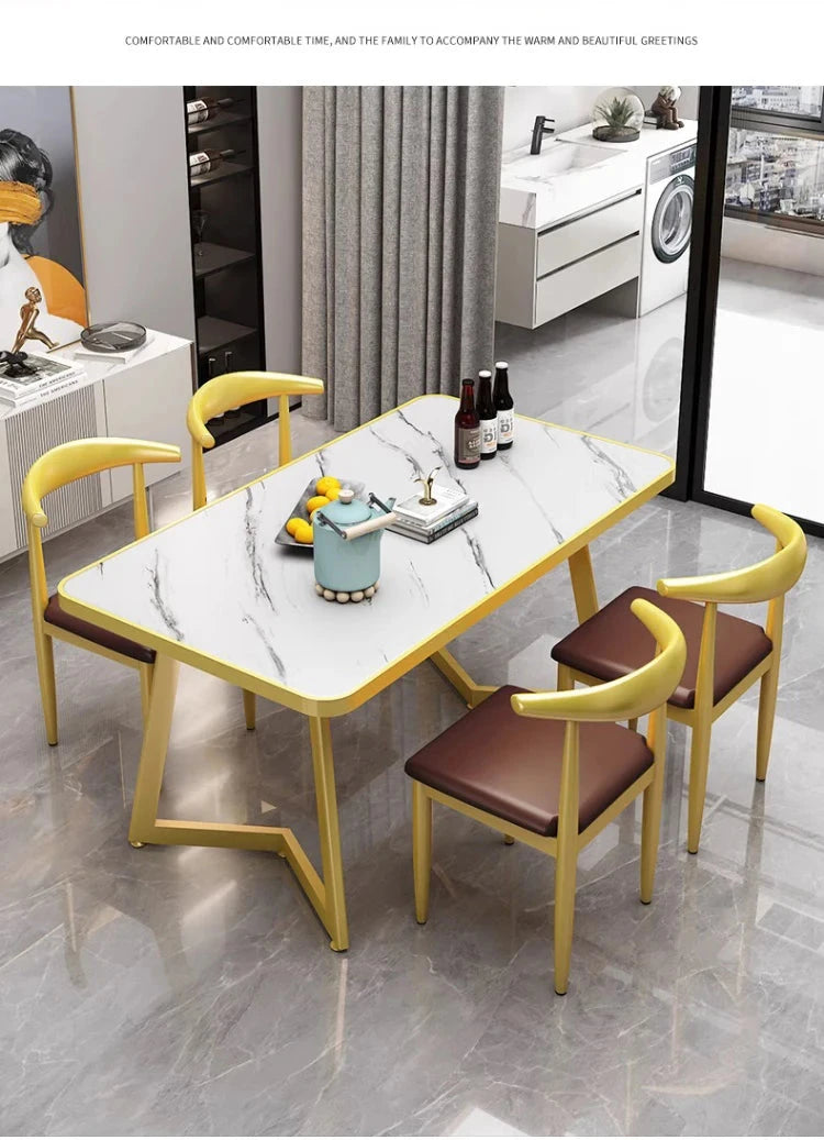 Luxury Modern Dining Table Rectangle Nordic Living Room Dining Table European Style Mesas De Comedor Garden Furniture Sets Manwatstore
