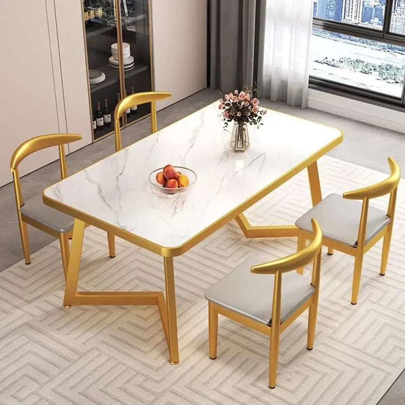 Luxury Modern Dining Table Rectangle Nordic Living Room Dining Table European Style Mesas De Comedor Garden Furniture Sets Manwatstore